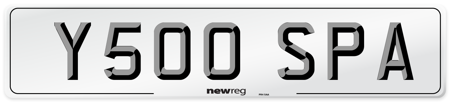 Y500 SPA Number Plate from New Reg